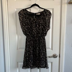 Lush Black and Cream Bow-print Mini Dress